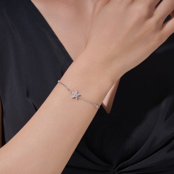 Anryss 925 sterling silver Five-pointed star bracelet for women a light luxury niche design moissanite jewelry