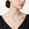 Anryss 925 sterling silver Popular European and American style cross moissanite necklace for women niche clavicle chain pendant