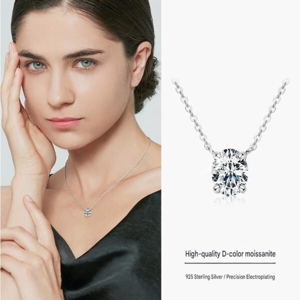 Anryss 925 sterling silver Affordable luxury pigeon egg moissanite necklace versatile and simple clavicle chain