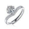 Anryss 925 sterling silver Six-prong moissanite ring a popular style for women with a touch of luxury