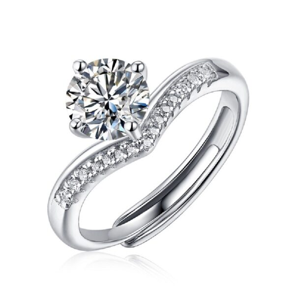 Anryss 925 sterling silver Six-prong moissanite ring a popular style for women with a touch of luxury