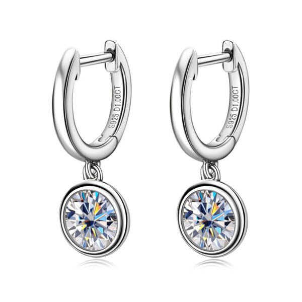 Anryss 925 sterling silver Korean style light luxury moissanite earrings for women elegant and niche high-end hoop earrings
