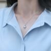 Anryss 925 sterling silver Luxury Moissanite Pendant Gift Jewelry Stackable Necklace