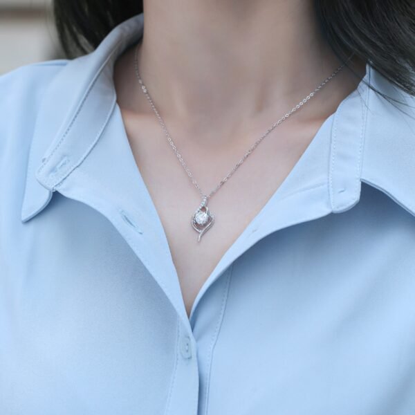 Anryss 925 sterling silver Luxury Moissanite Pendant Gift Jewelry Stackable Necklace