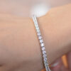 New minimalist luxury boutique exquisite ins style bracelet for women, full diamond S925 sterling silver high-end tennis chain