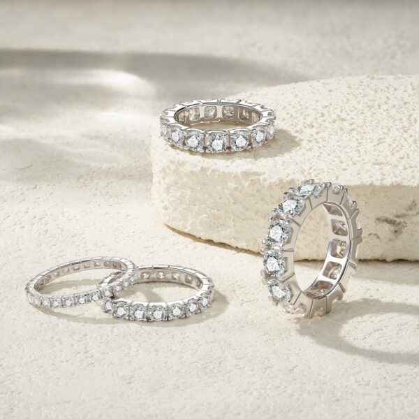 S925 sterling silver ring, a hot-selling moissanite closed-cut ring on Amazon (cross-border e-commerce), in stock.