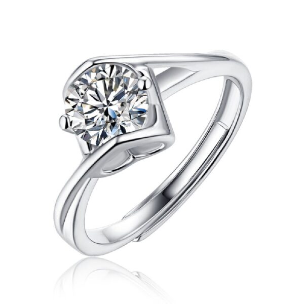 Anryss 925 sterling silver Six-prong moissanite ring a popular style for women with a touch of luxury