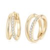 Anryss 925 sterling silver Unique double hoop earrings for women, minimalist and unique moissanite earrings