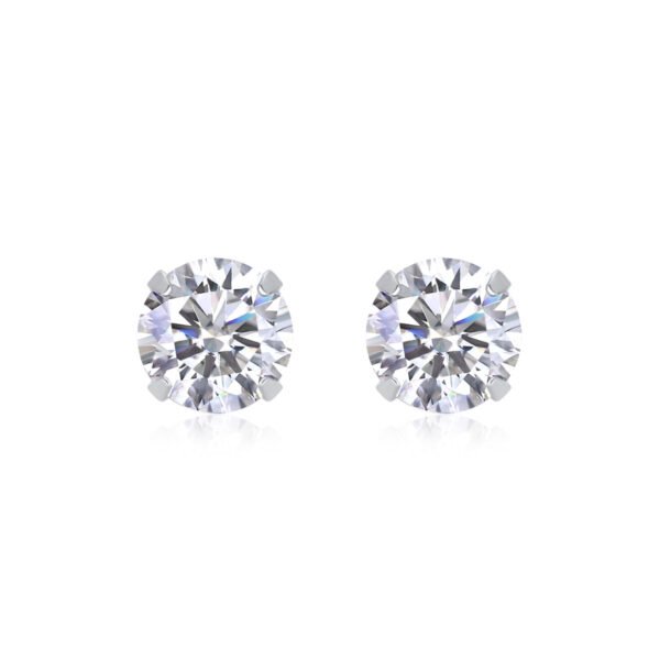 Anryss 925 sterling silver Minimalist round moissanite stud earrings—ideal for maintaining piercings