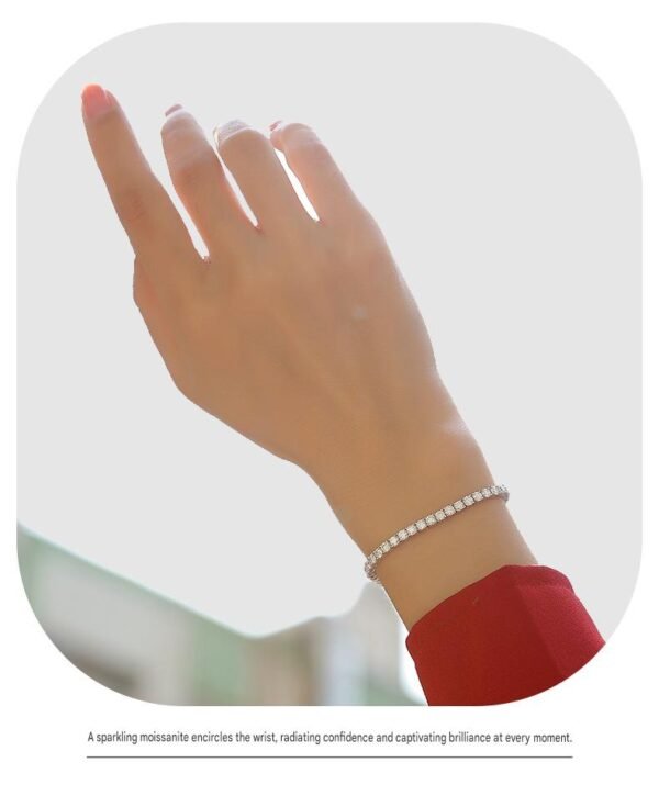 Anryss 925 sterling silver Moissanite tennis bracelet for women light luxury style