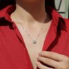 Anryss 925 sterling silver Starry Moissanite Sterling Silver Necklace Clavicle Chain Luxurious and Versatile Jewelry