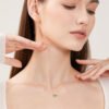 Anryss 925 sterling silver Classic, stylish and versatile Moissanite "bubble" necklace featuring a minimalist, sophisticated small bubble pendant