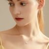 Anryss 925 sterling silver Fairy-like sweet and cool moissanite necklace/choker with a unique and sophisticated feel