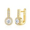 Anryss 925 sterling silver Moissanite classic and stylish women's stud earrings with gold plating Ins style