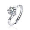 Anryss 925 sterling silver Six-prong moissanite ring a popular style for women with a touch of luxury