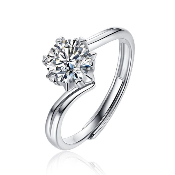 Anryss 925 sterling silver Six-prong moissanite ring a popular style for women with a touch of luxury