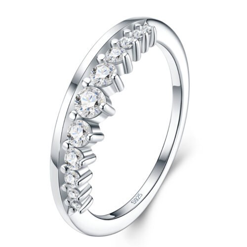 Anryss 925 sterling silver Moissanite closed-loop rings are hot-selling fashionable office lady style rings