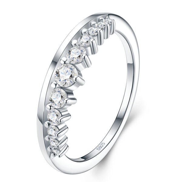 Anryss 925 sterling silver Moissanite closed-loop rings are hot-selling fashionable office lady style rings