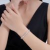 Anryss 925 sterling silver Moissanite tennis bracelet for women exuding sophistication