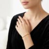 Anryss 925 sterling silver Ins-style tennis leather bracelet for women featuring moissanite and a touch of understated luxury