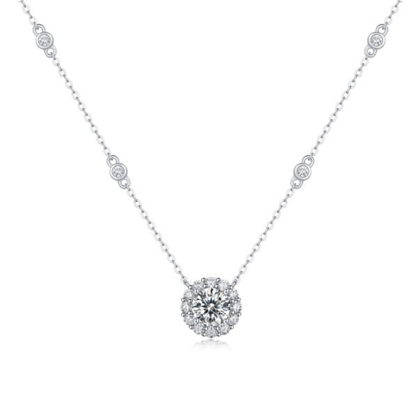 Anryss 925 sterling silver Starry Moissanite Sterling Silver Necklace Clavicle Chain Luxurious and Versatile Jewelry