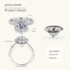 Anryss 925 sterling silver 2-Carat Square-Cut Moissanite Ring