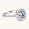 Anryss 925 sterling silver 2-Carat Square-Cut Moissanite Ring
