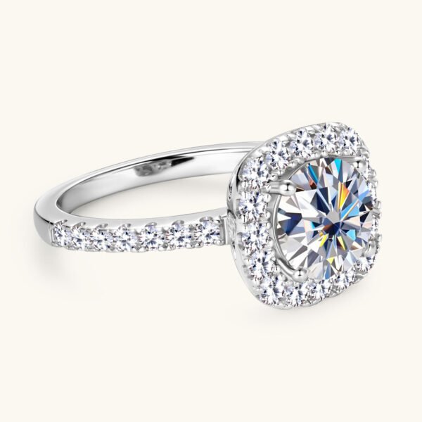 Anryss 925 sterling silver 2-Carat Square-Cut Moissanite Ring