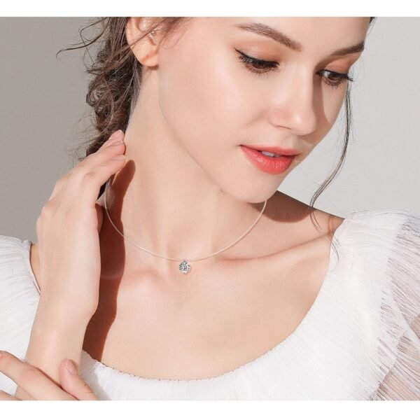 Anryss 925 sterling silver Mermaid Tears Necklace Moissanite Clavicle Chain for Women