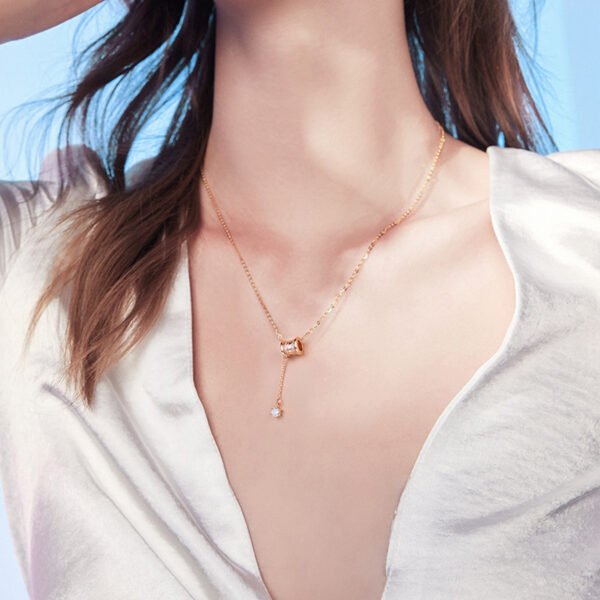 O1CN01mGQrlI1JF88h86UFb_!!1859550998-0-cib Anryss 925 sterling silver An elegant "affordable luxury" rose gold "slim-waist" style clavicle necklace—perfect as a gift for your girlfriend