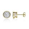 Anryss 925 sterling silver Classic six-prong moissanite stud earrings for women – gold-plated minimalist style