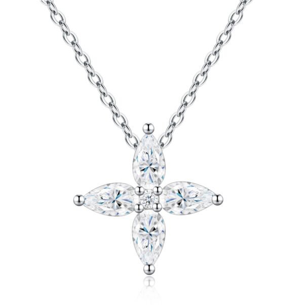 Anryss 925 sterling silver Moissanite cross necklace for women simple and stylish European and American style clavicle chain