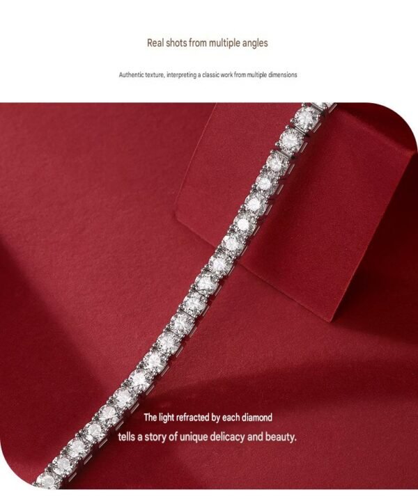 Anryss 925 sterling silver Moissanite tennis bracelet for women light luxury style