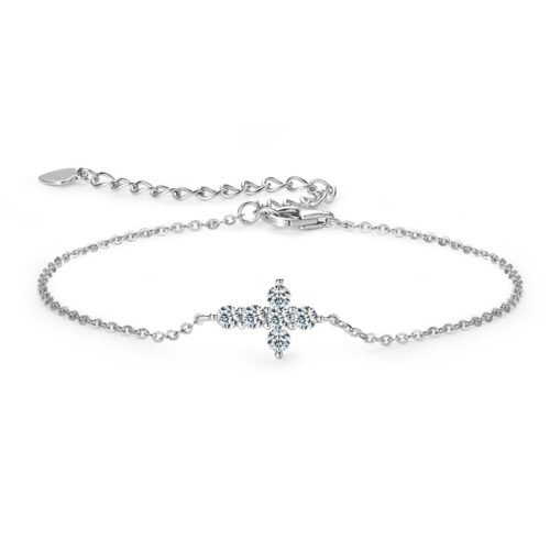 Anryss 925 sterling silver four-leaf clover moissanite bracelet a luxurious and sophisticated piece