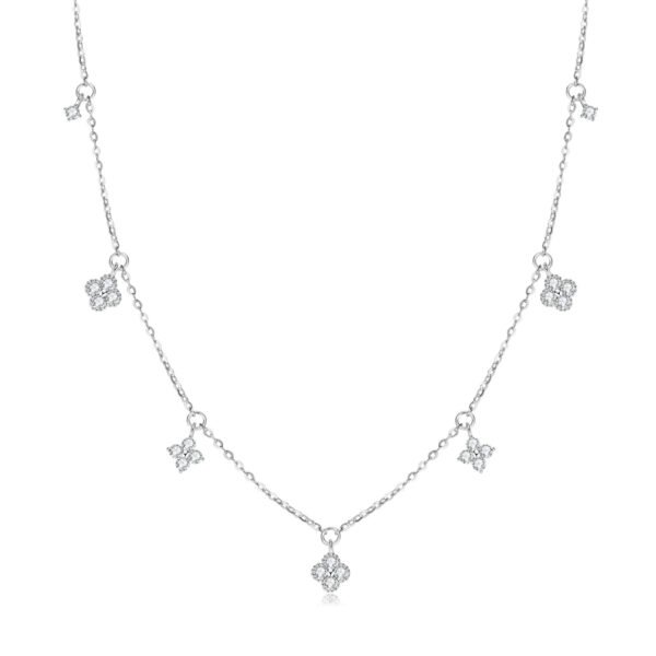 O1CN01n40QSt1JF8LmBFeAX_!!1859550998-0-cib Anryss 925 sterling silver Four-leaf clover choker necklace fashionable and luxurious with a vintage feel and unique moissanite design for women