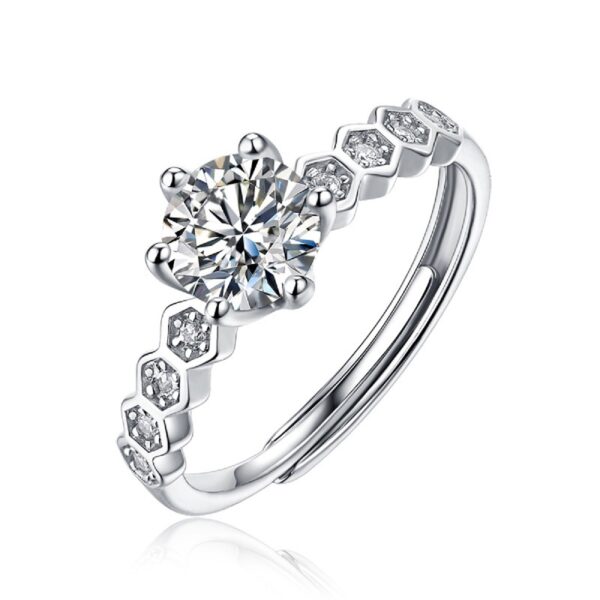 Anryss 925 sterling silver Six-prong moissanite ring a popular style for women with a touch of luxury