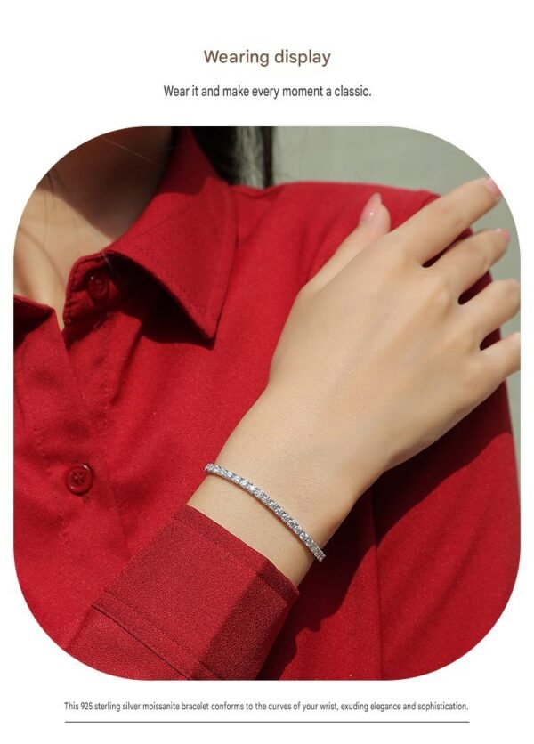Anryss 925 sterling silver Moissanite tennis bracelet for women light luxury style