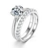 Anryss 925 sterling silver Women's Stackable Moissanite Ring Set – 18K Gold-Plated Affordable Luxury with a Sophisticated Aesthetic
