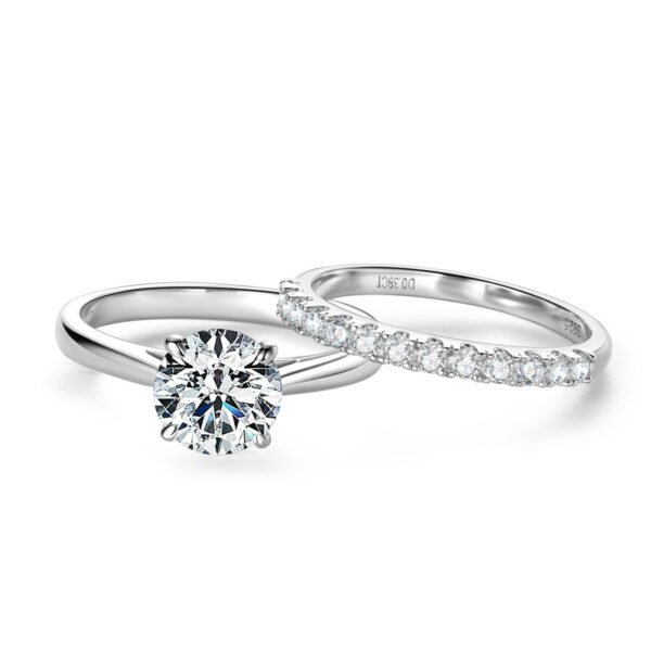 Anryss 925 sterling silver Women's Stackable Moissanite Ring Set – 18K Gold-Plated Affordable Luxury with a Sophisticated Aesthetic