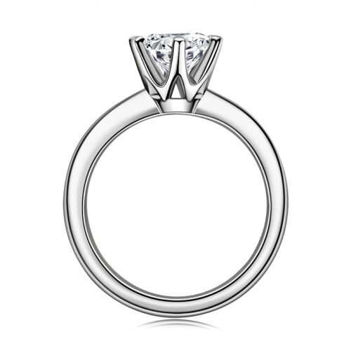 Anryss 925 sterling silver Six-prong 2-carat moissanite ring understated luxury 18k gold moissanite women's ring