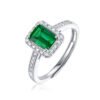 Anryss 925 sterling silver Emerald ring a stylish and versatile accessory perfect for gifting to mothers or friends Adjustable opening