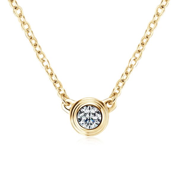 Anryss 925 Sterling Silver Popular Women's Moissanite Flying Saucer Rose Gold Clavicle Chain