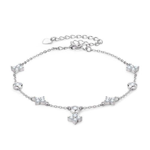 Anryss 925 sterling silver classic four-leaf clover moissanite bracelet stackable 18K gold plated high-end luxury jewelry