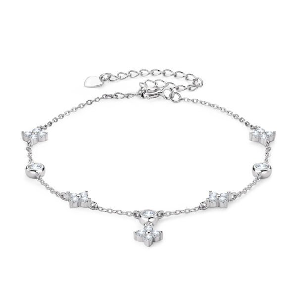Anryss 925 sterling silver classic four-leaf clover moissanite bracelet stackable 18K gold plated high-end luxury jewelry