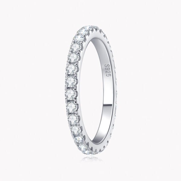 Anryss 925 Sterling Silver Starry Sky Fashionable Niche High-End Moissanite Band Ring - Versatile