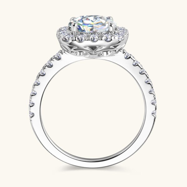 Anryss 925 sterling silver 2-Carat Square-Cut Moissanite Ring
