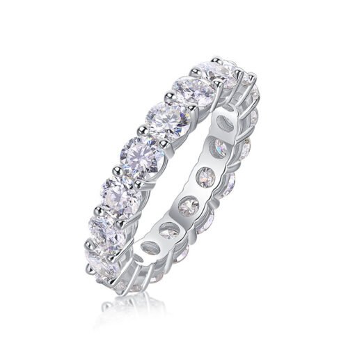 Anryss 925 sterling silver tylish colorfast fully inlaid moissanite ring - understated luxury for niche buyers