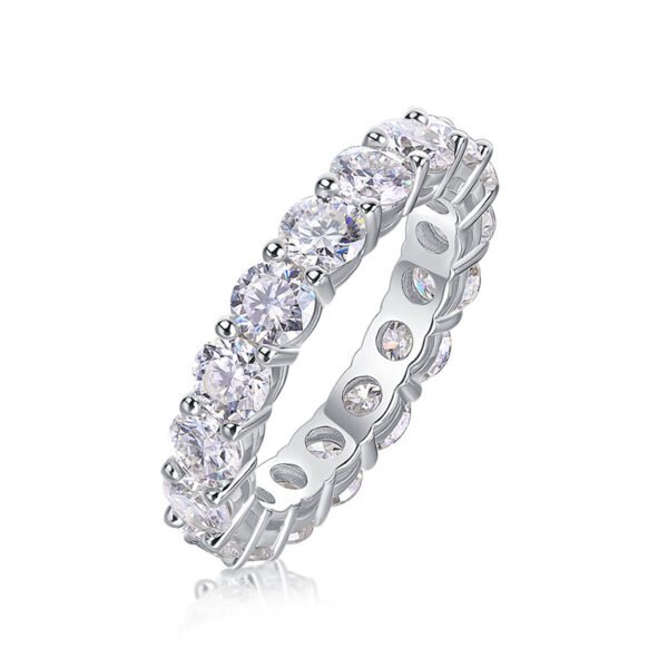 Anryss 925 sterling silver tylish colorfast fully inlaid moissanite ring - understated luxury for niche buyers