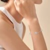 Anryss 925 sterling silver four-leaf clover moissanite bracelet a luxurious and sophisticated piece