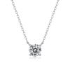 Anryss 925 sterling silver Minimalist-style four-prong moissanite clavicle pendant necklace